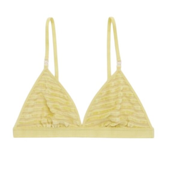 NEW Aerie Velvet Stripe Triangle‎ Bralette/Bra Batalia Green Size L - Picture 4 of 10